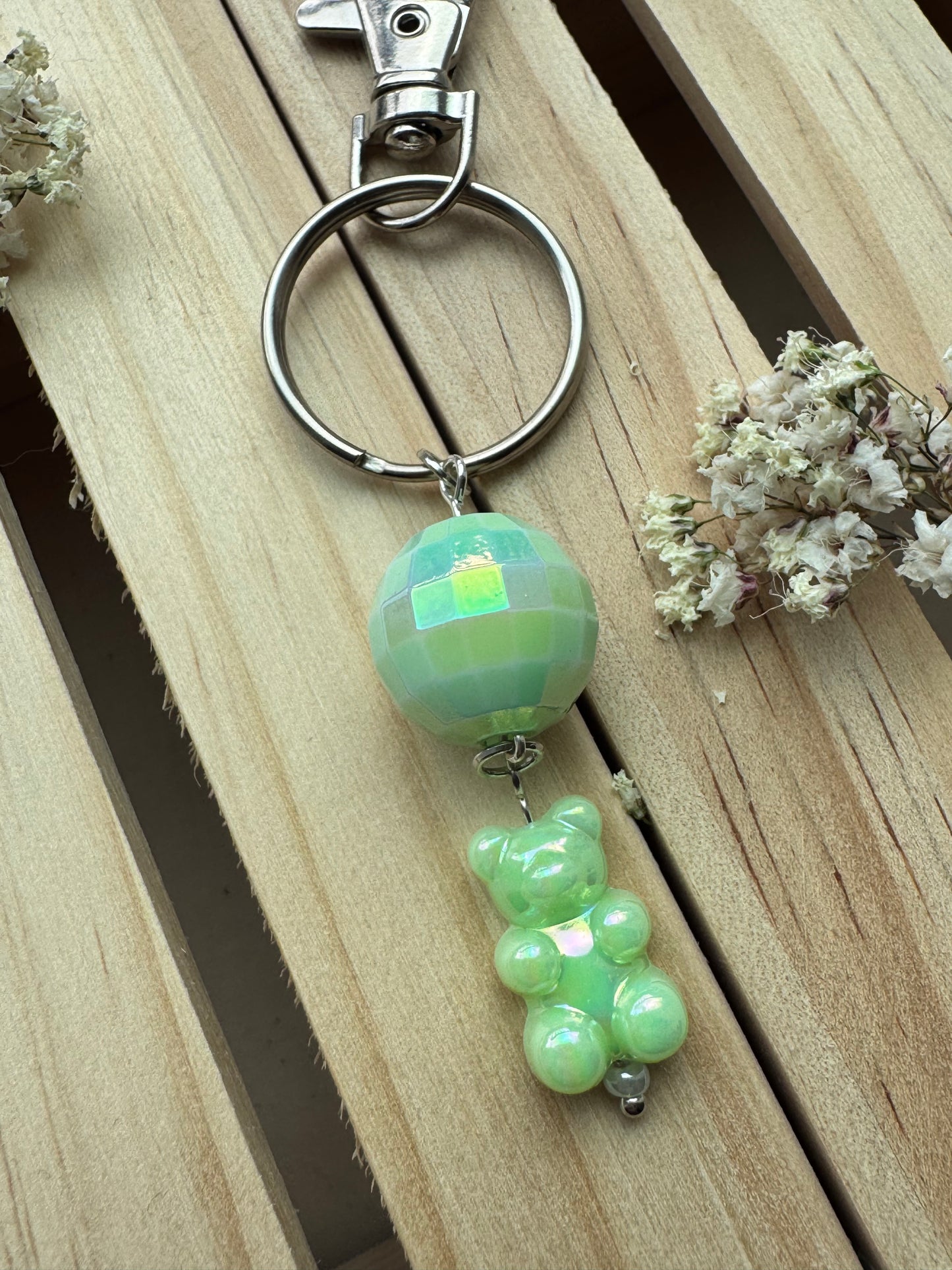 Disco Bear - Key Ring - Light Green