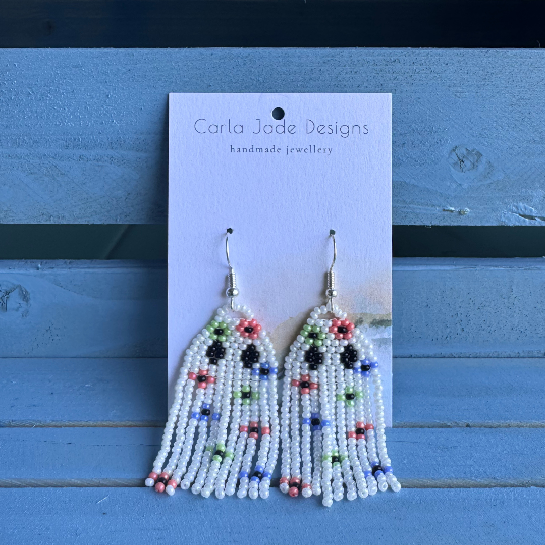 Ghost Earrings - Orange, Green and Purple