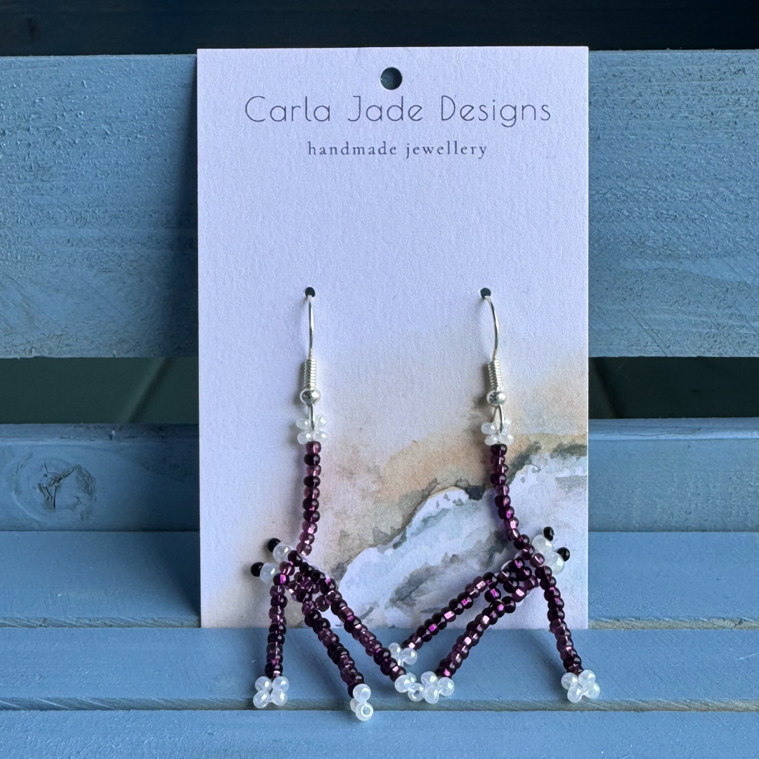 Frog Earrings - Dark Purple