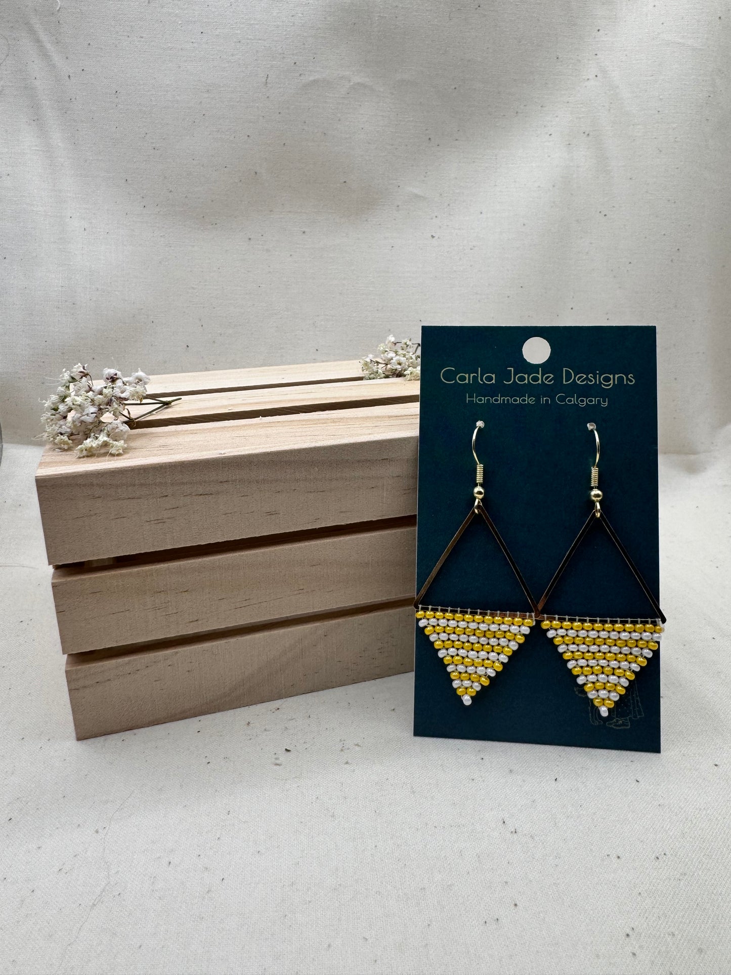 Triangle Hoop Earrings - Sunbeam Stripe