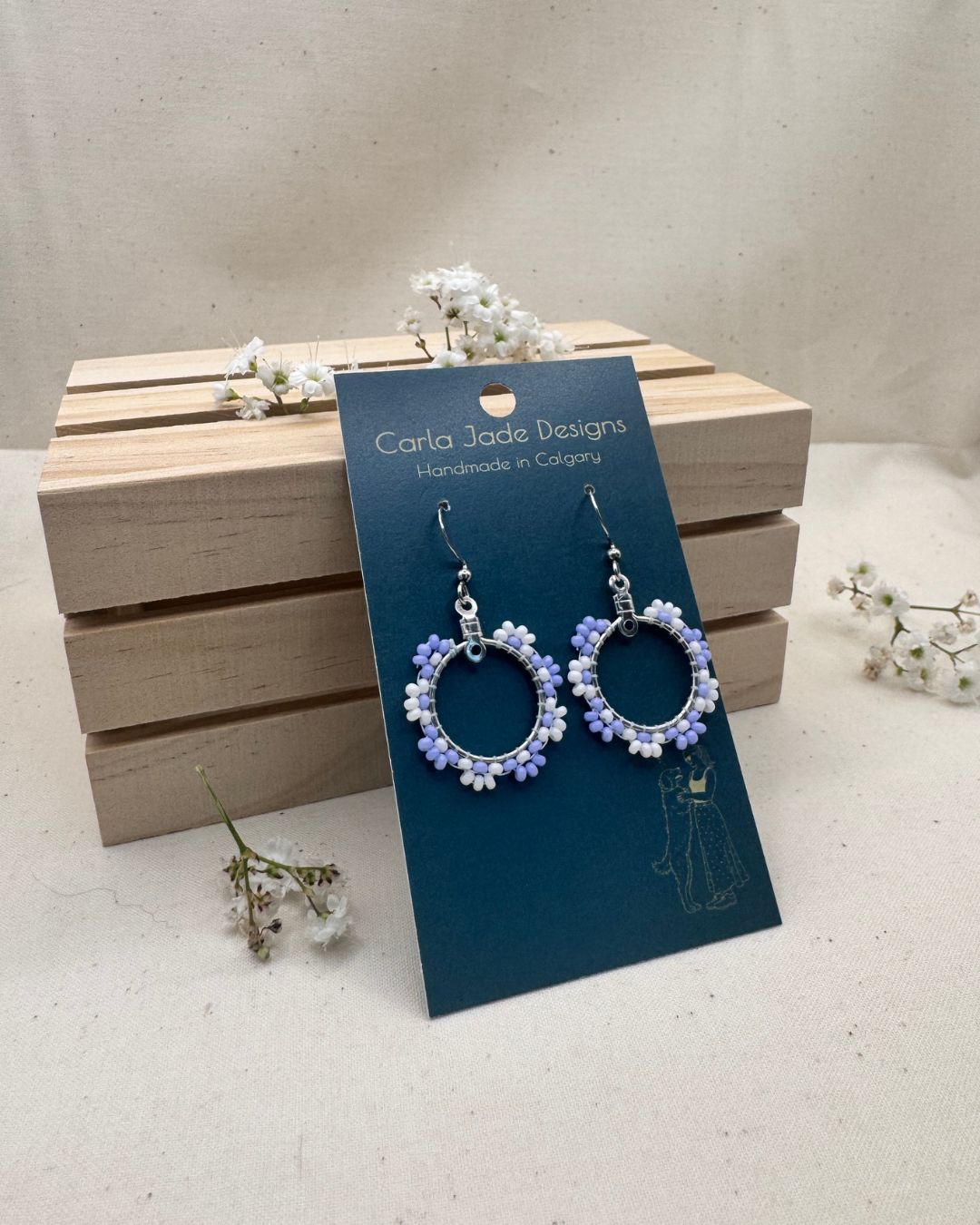 Bloom Hoop Earrings - Lilac Breeze