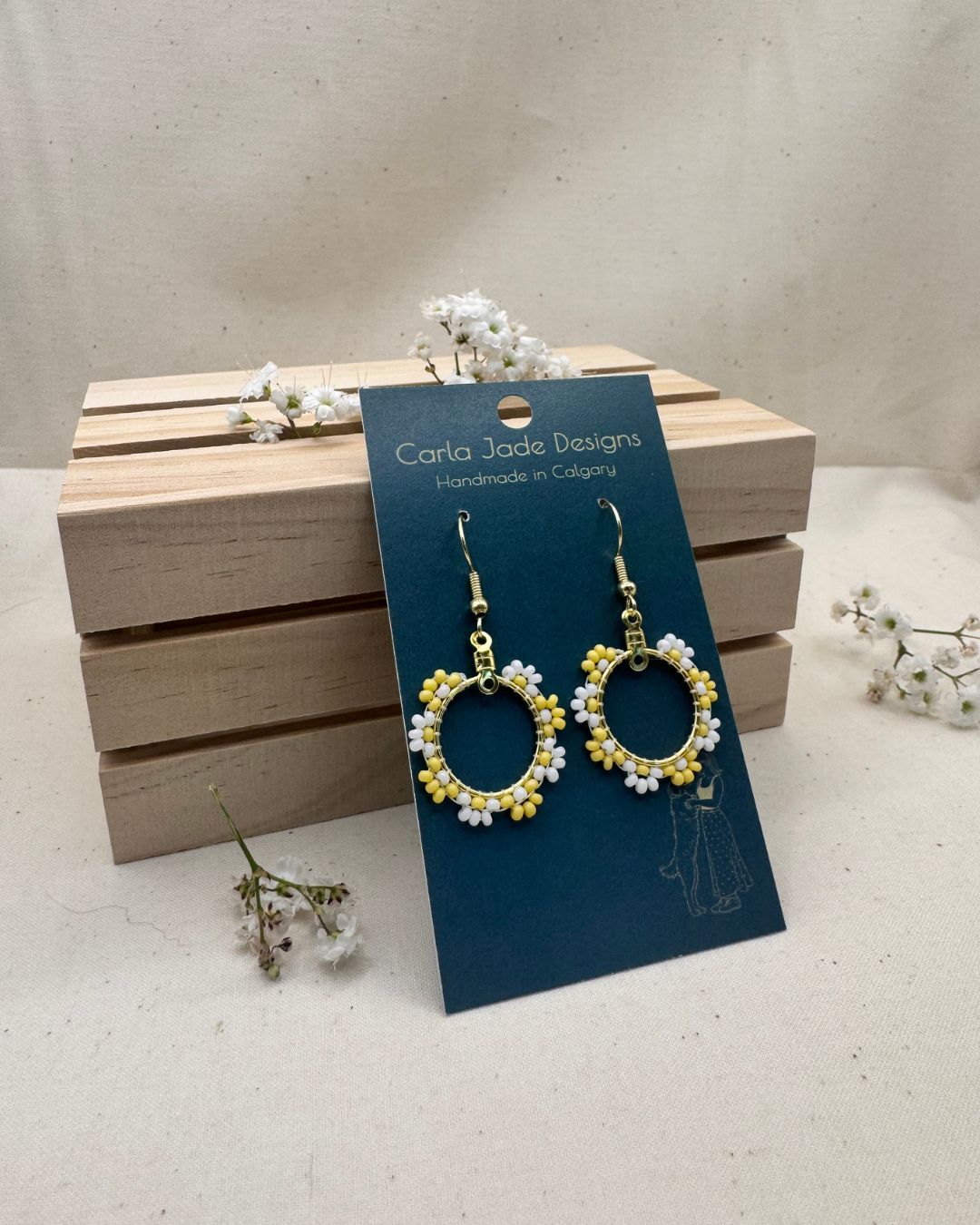Bloom Hoop Earrings - Sunny Days