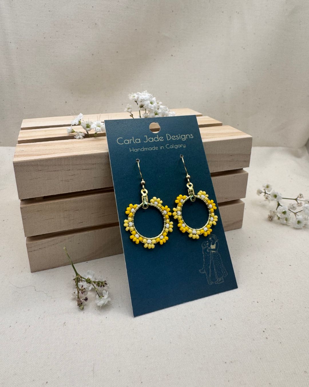 Bloom Hoop Earrings - Golden Petal