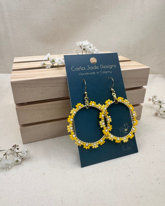 Bloom Hoop Earrings - Golden Petal