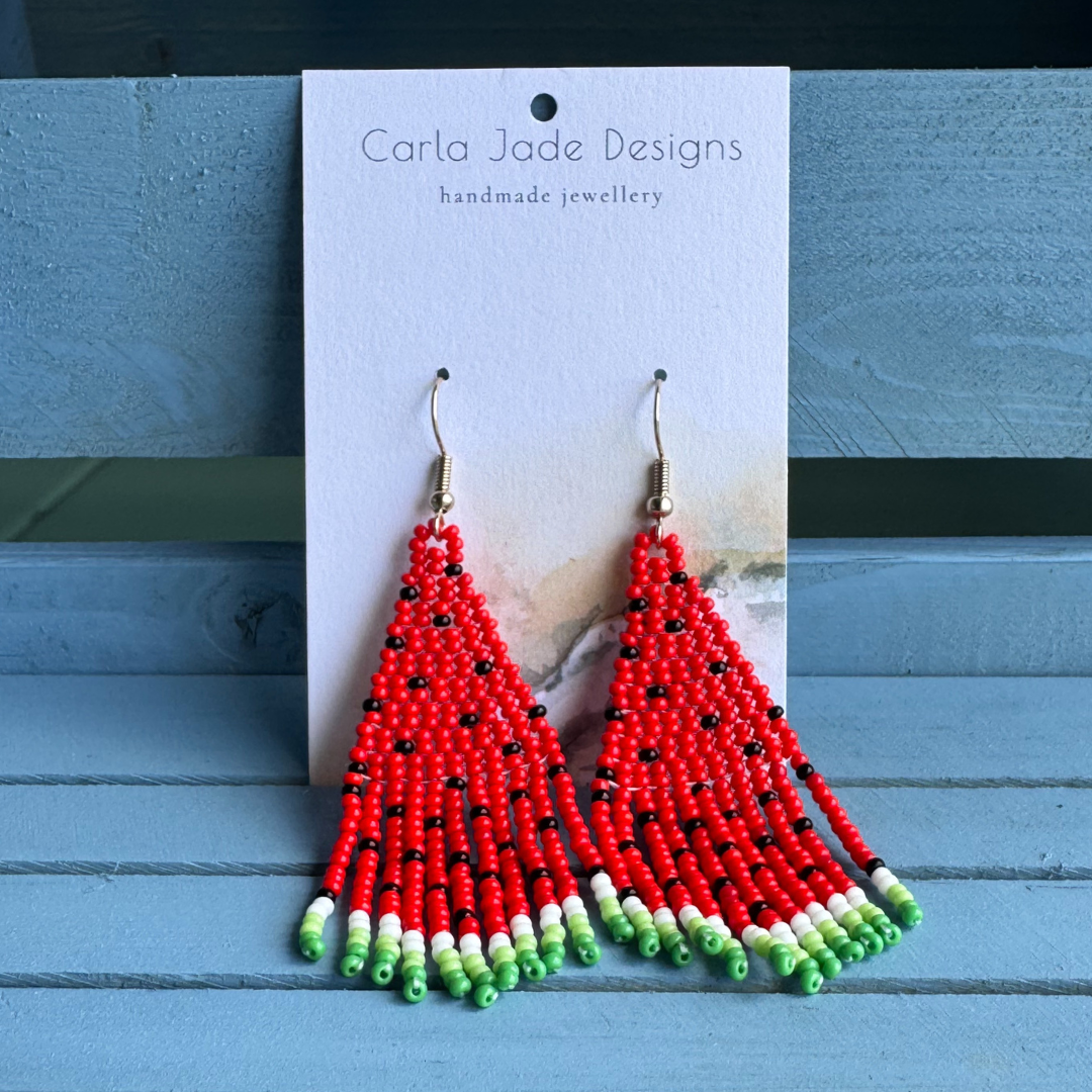 Watermelon Triangle Earrings