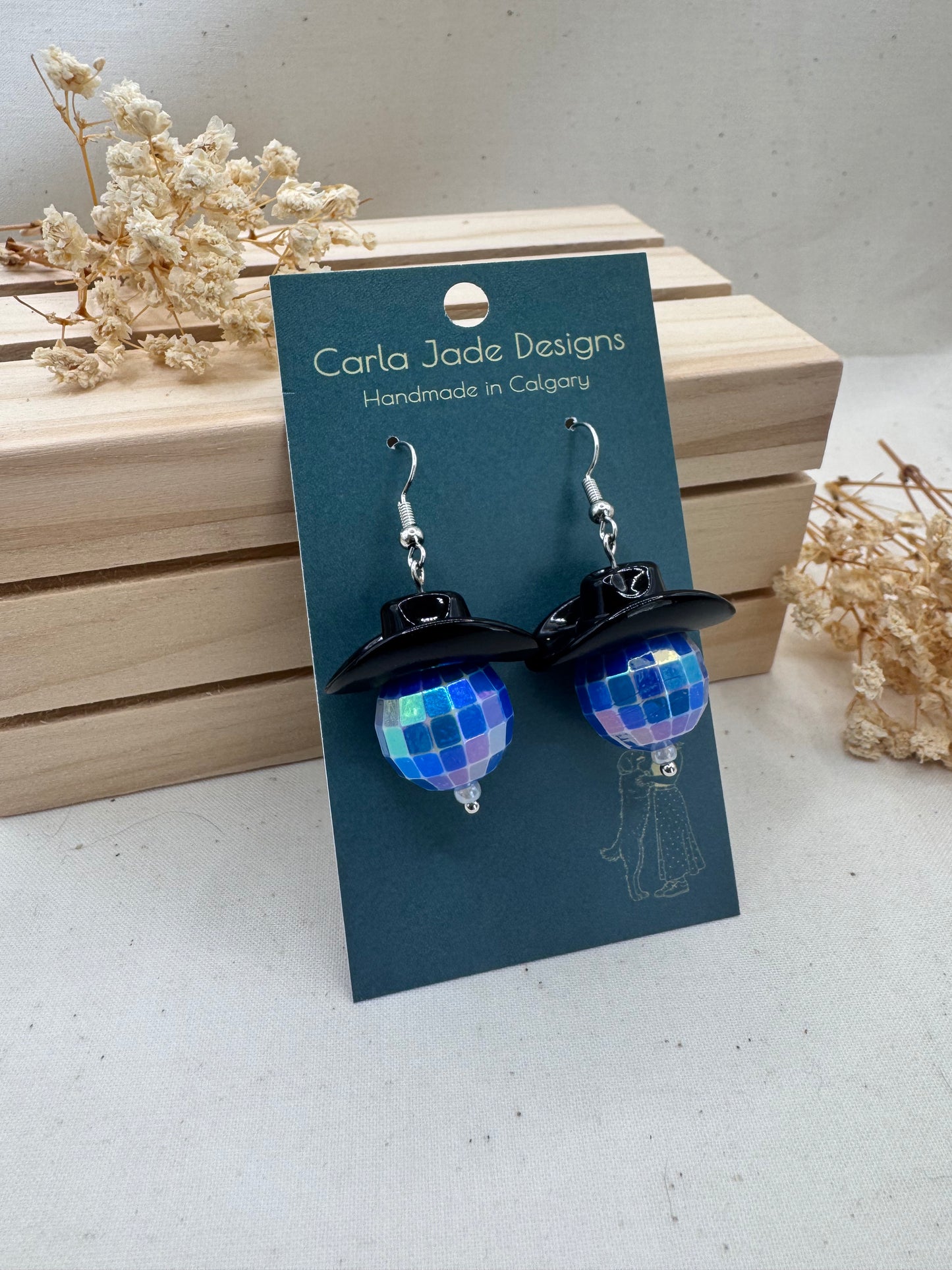 Midnight Rodeo Earrings - Black & Dark Blue