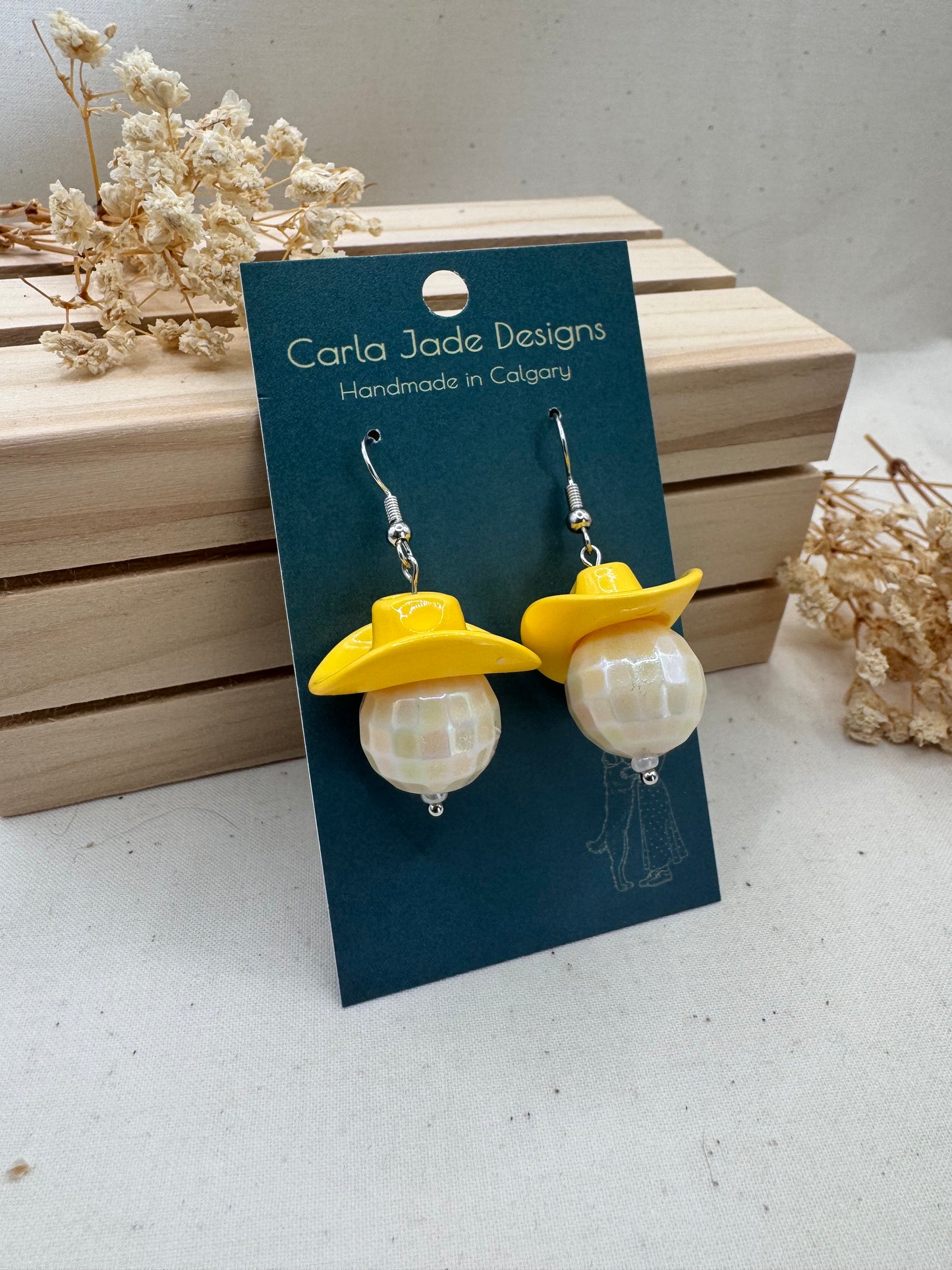 Midnight Rodeo Earrings - Yellow & Cream