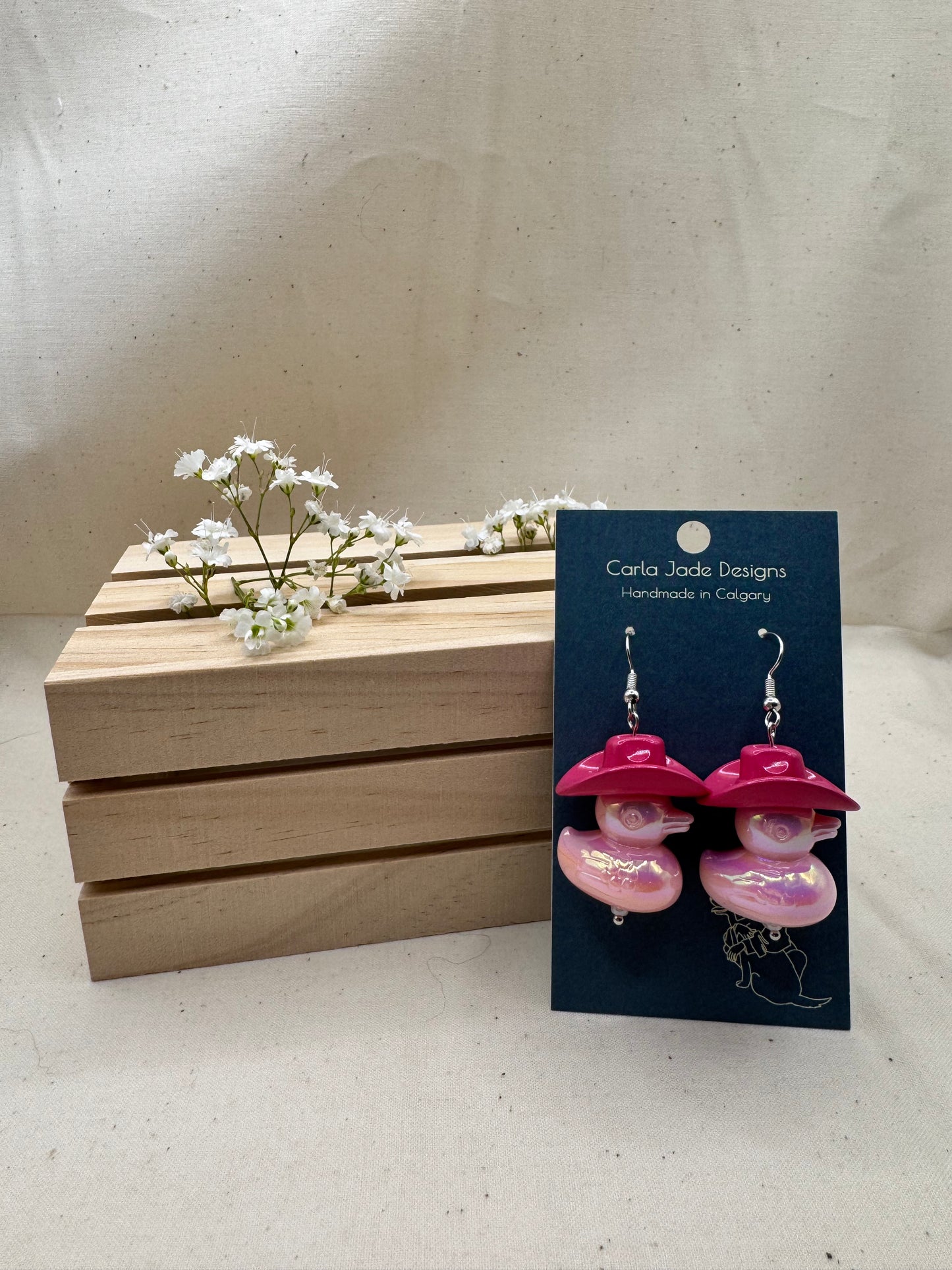 Howdy Duck Earrings - D Pink & L Pink