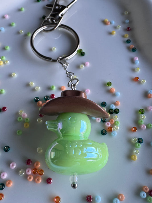 Howdy Duck - Key Ring - Brown and Green