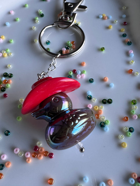 Howdy Duck - Key Ring - Red & Brown