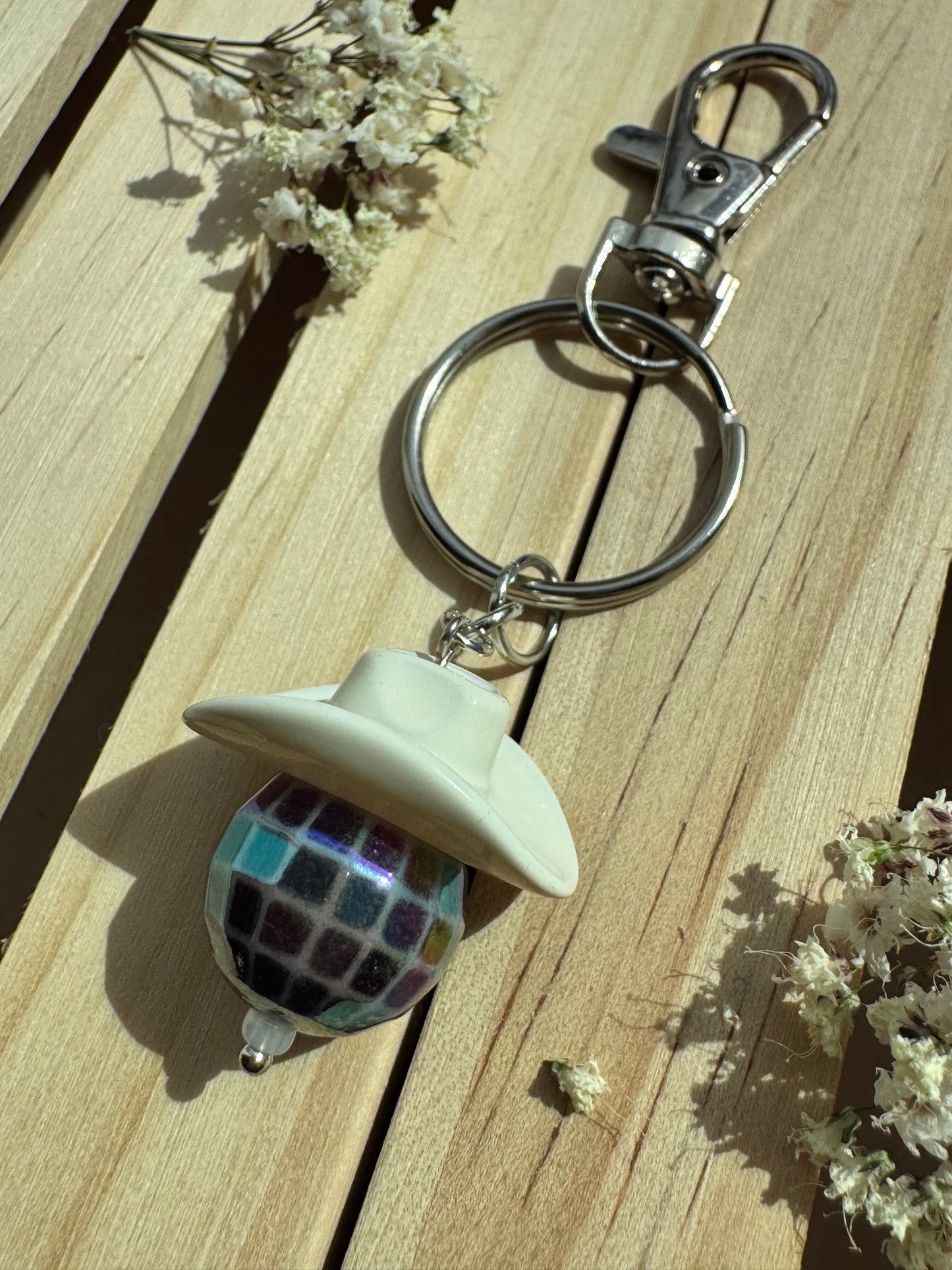 Midnight Rodeo - Key Ring - White & Black
