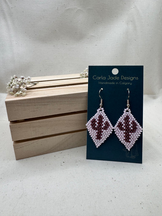 Cactus Earrings - Pink & Maroon