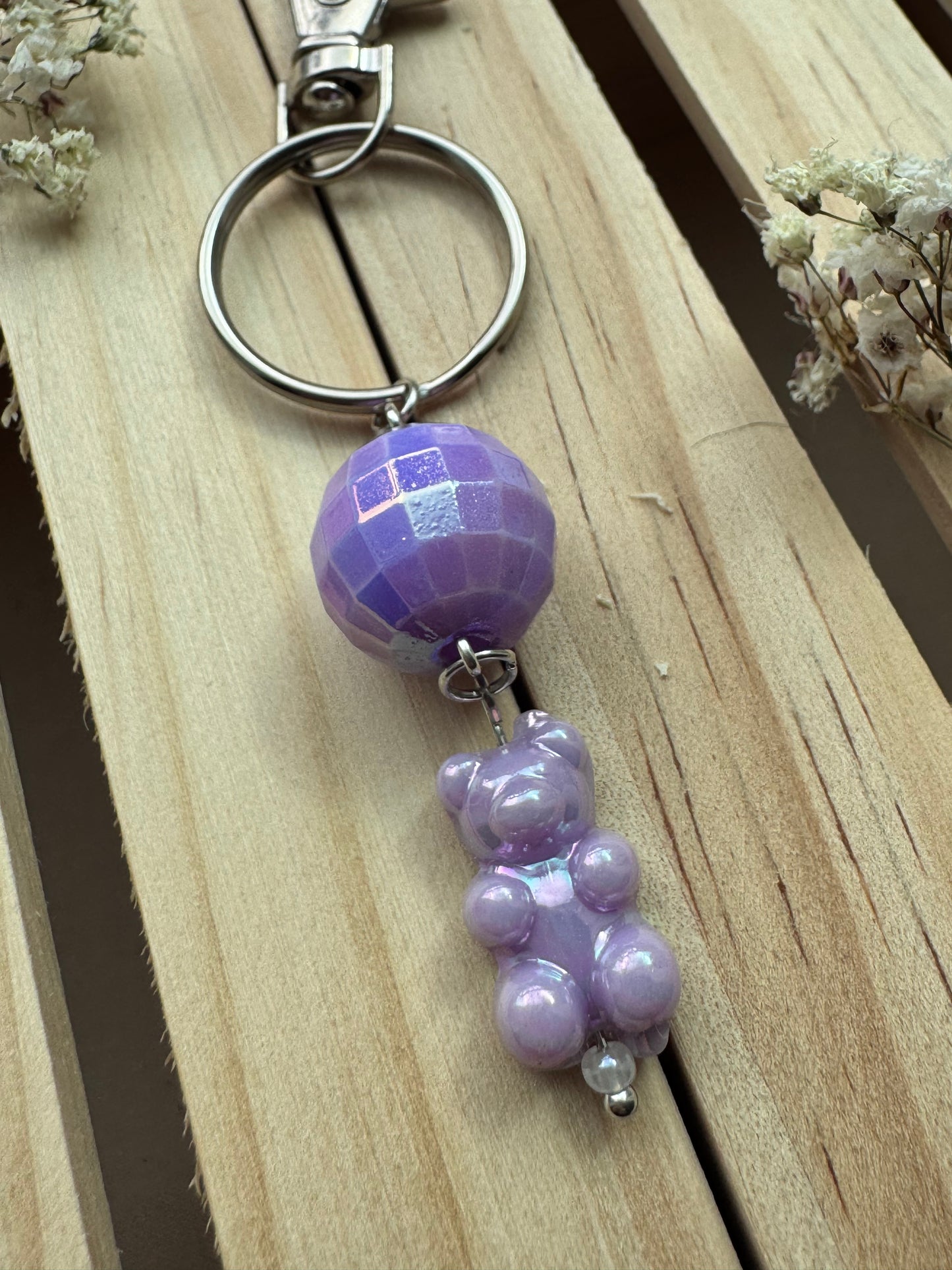 Disco Bear - Key Ring - Purple