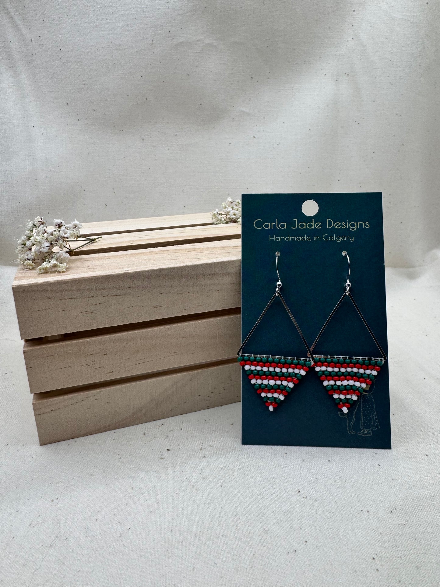 Triangle Hoop Earrings - Merry & Bright