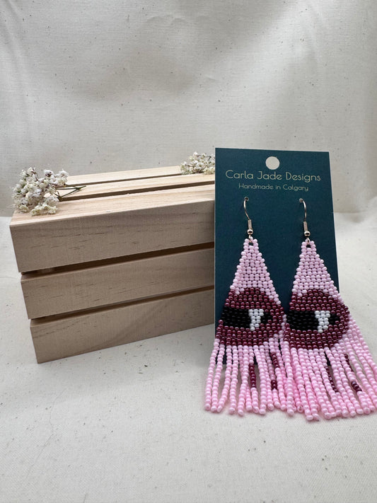 Vampire Earrings - Pink & Maroon