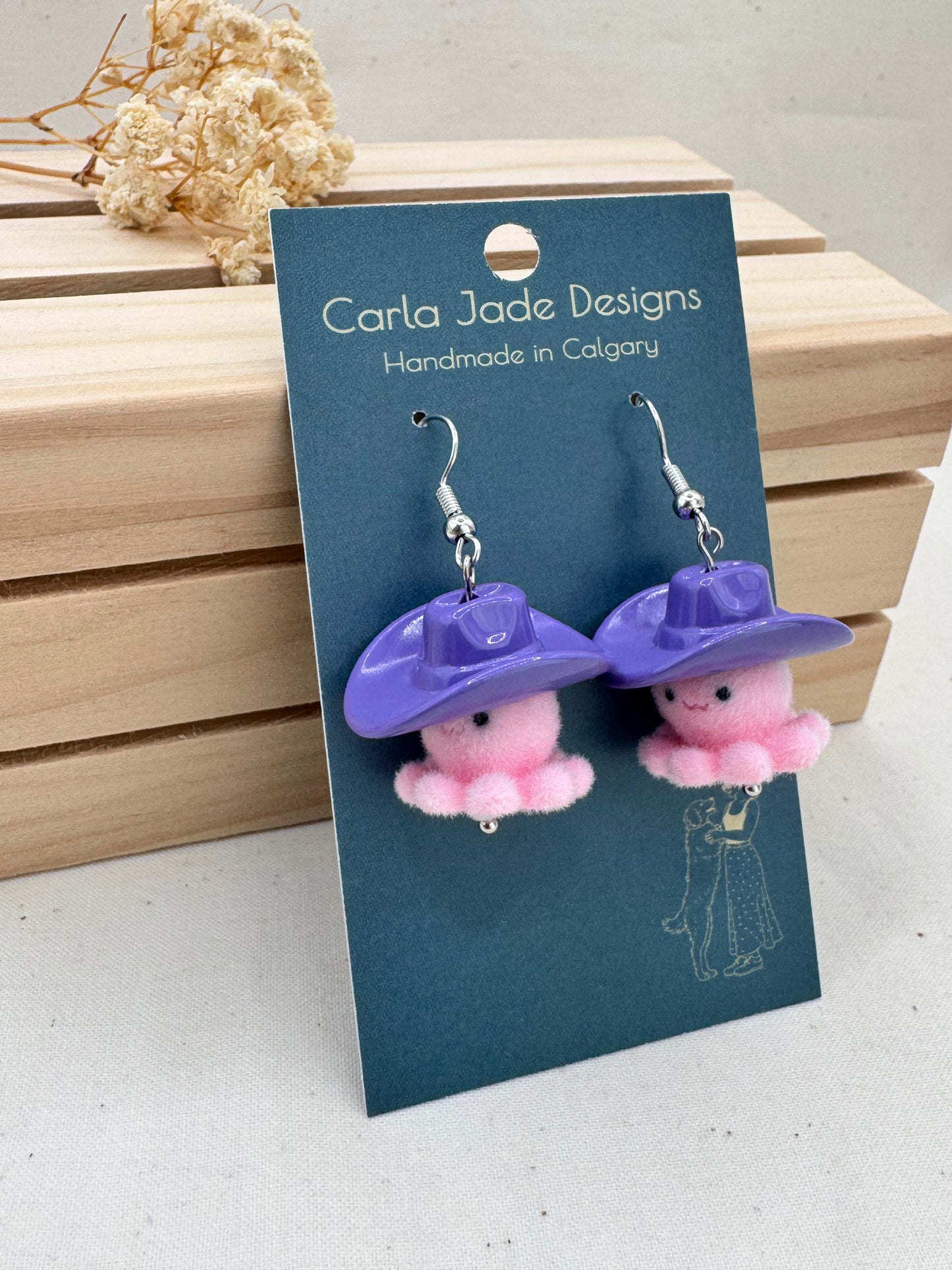 Octopus Earrings - Purple