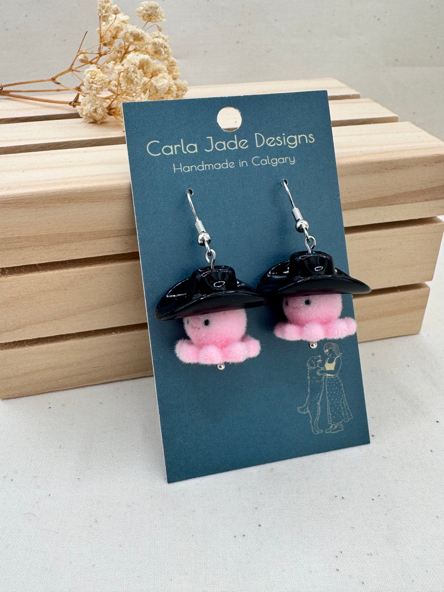 Octopus Earrings - Black
