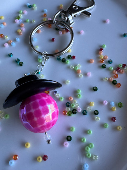 Key Ring - Disco Cowboy - Black & Pink