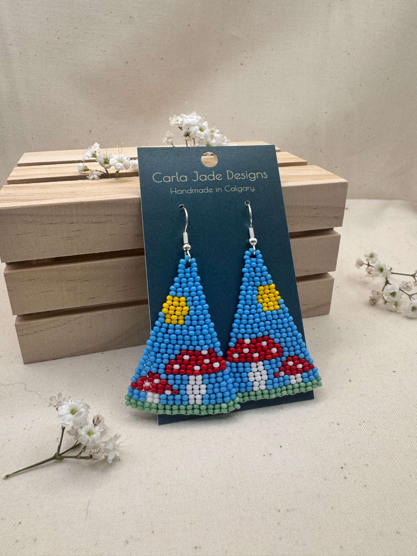 Mushroom Earrings - Sunlit Garden