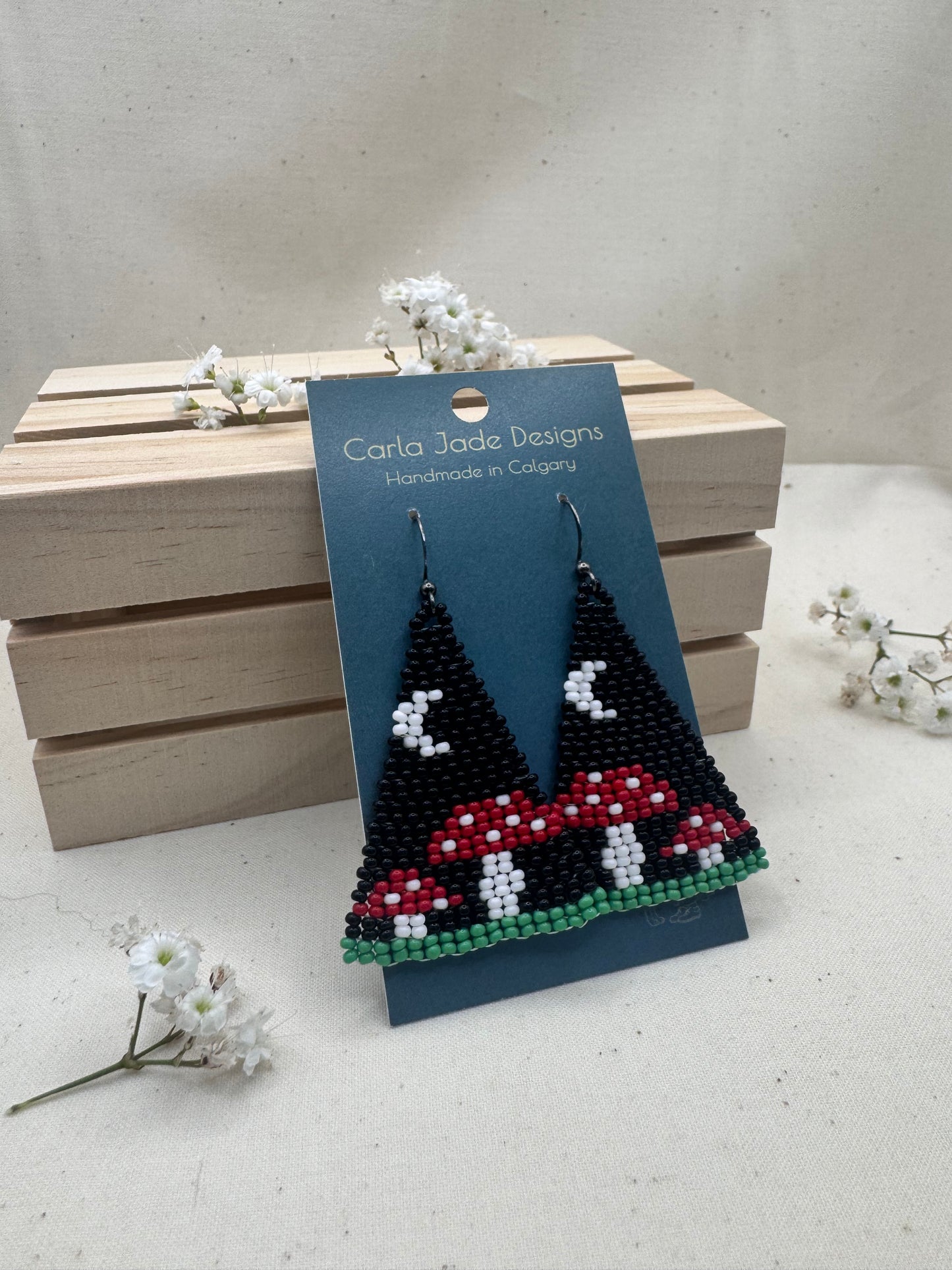 Mushroom Earrings - Midnight Garden