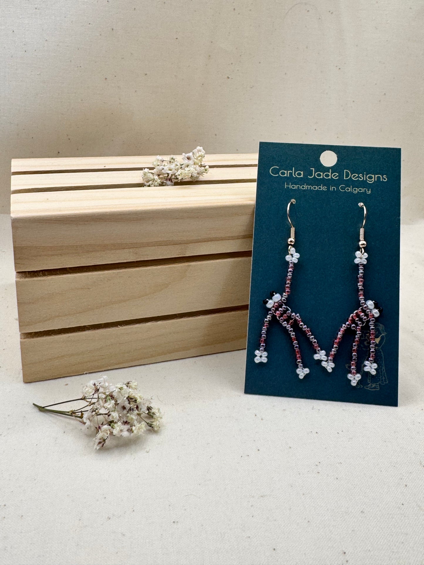 Frog Earrings - Lilac Luster Mix