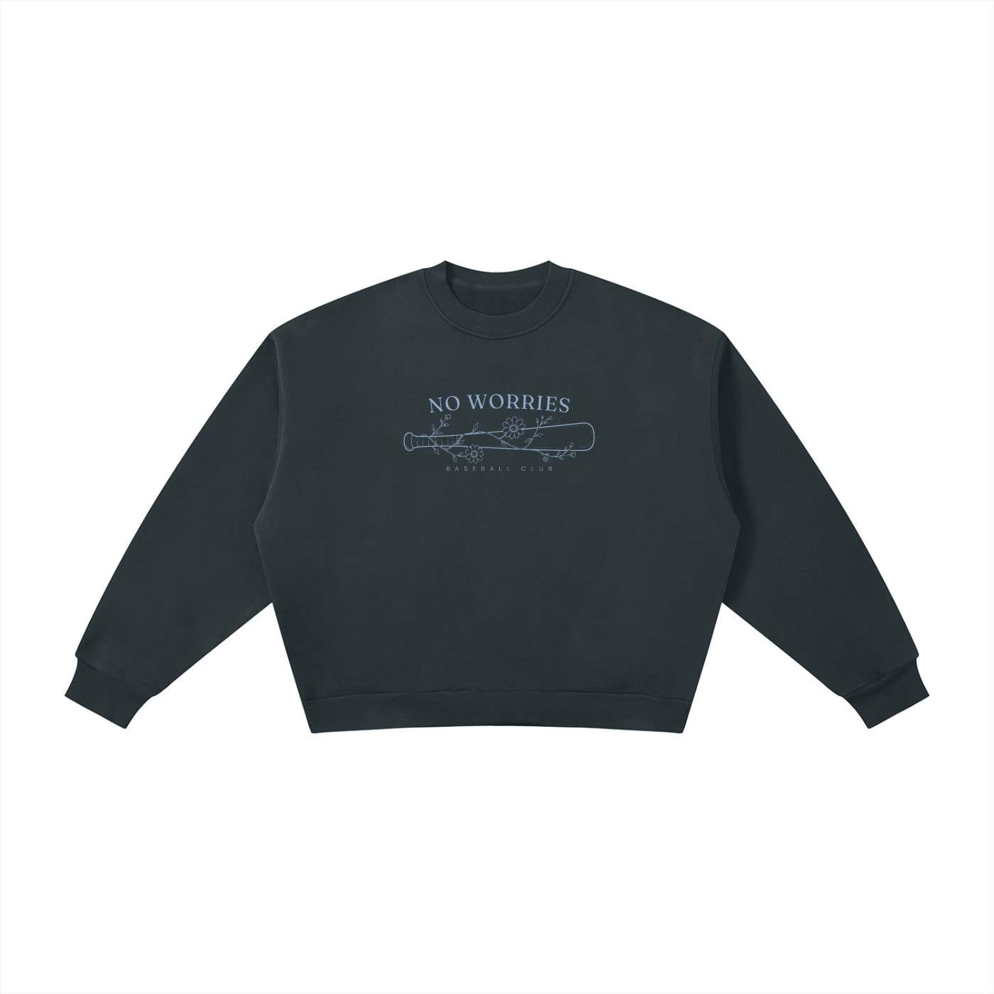 No Worries - Baseball Club | Crewneck | Powder Blue