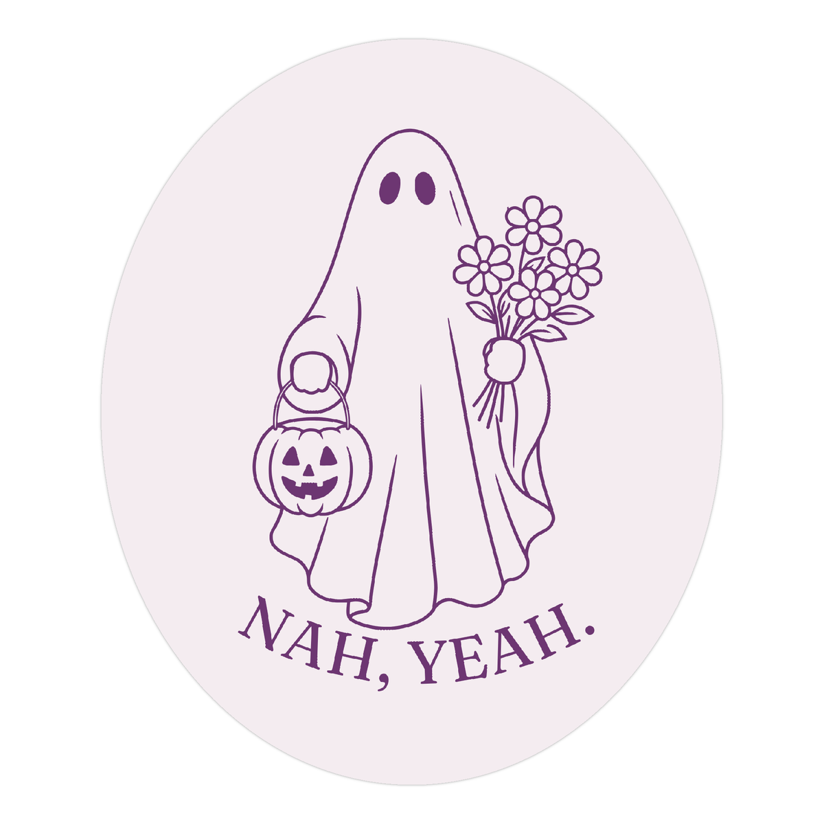 Nah Yeah Ghost sticker