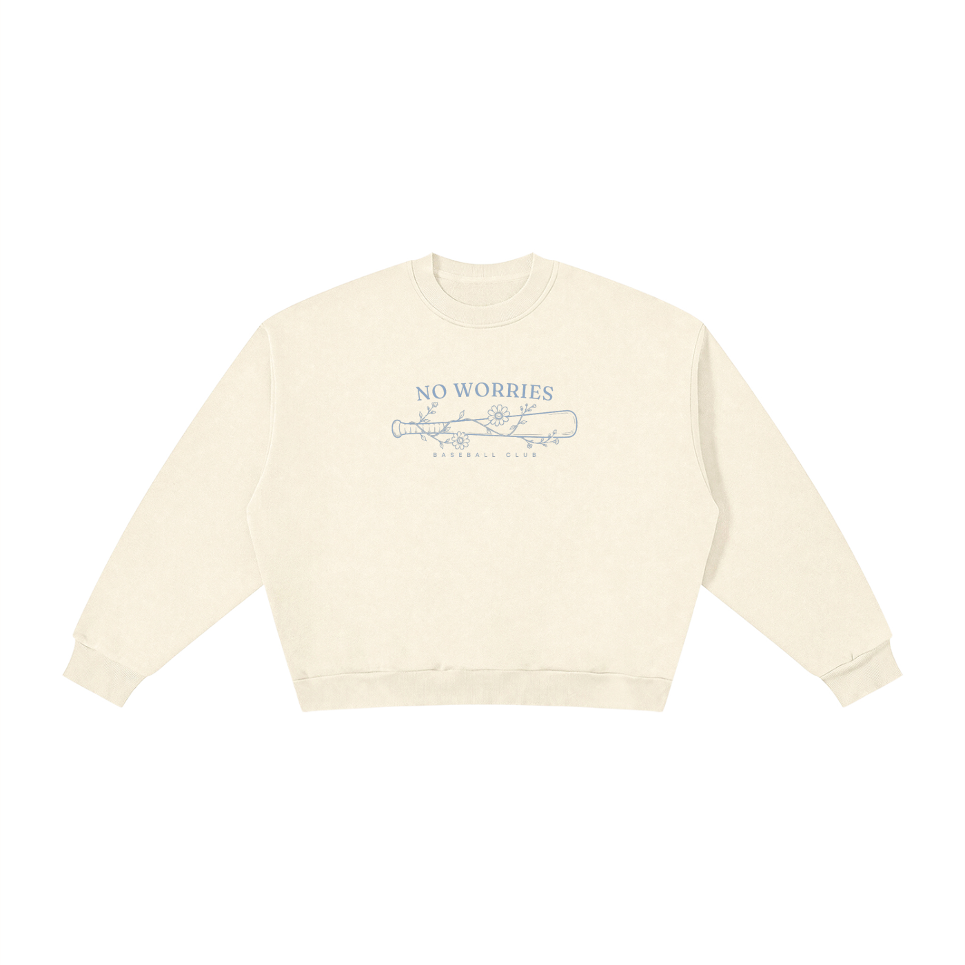 No Worries - Baseball Club | Crewneck | Powder Blue