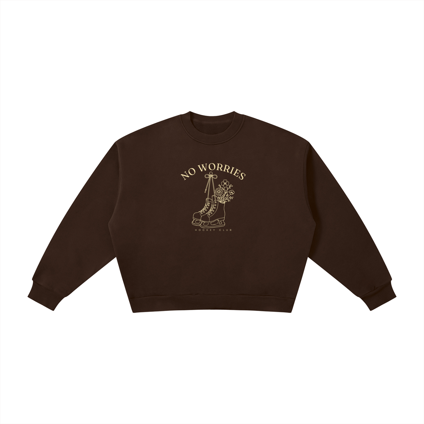 No Worries Hockey Club | Ladies Crewneck | Buttercream