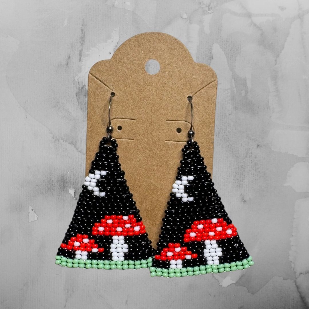 Mushroom Earrings - Night