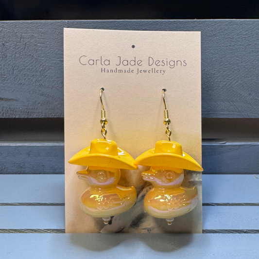 Cowboy Duck Earrings - Yellow