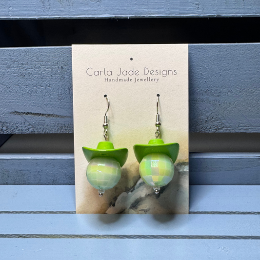 Disco Cowboy Earrings - Light Green