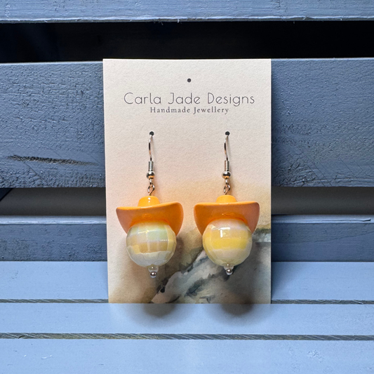 Disco Cowboy Earrings - Orange & Yellow