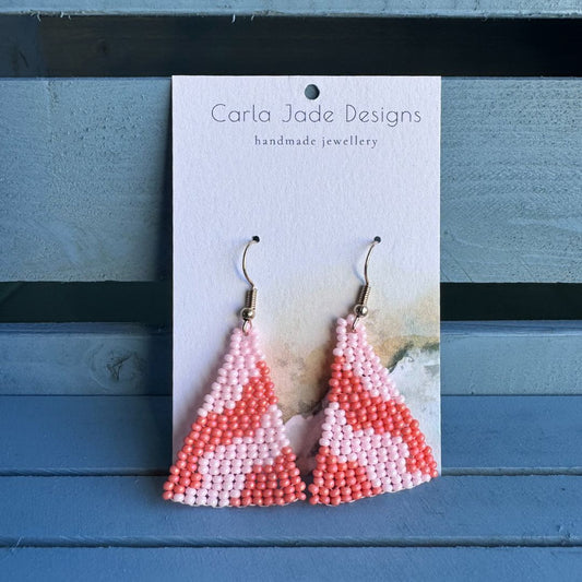Wavy Earrings - Orange and Pink
