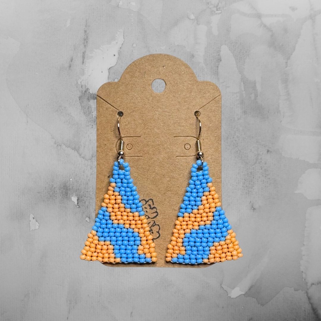 Wavy Earrings - Blue & Orange