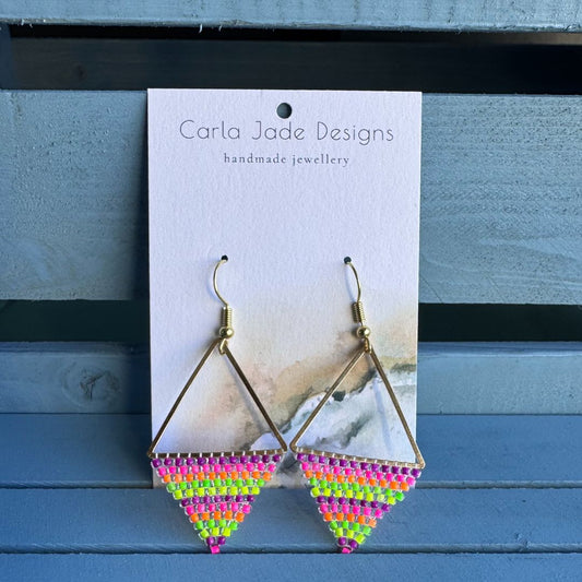 Triangle Hoop - Neon Stripe