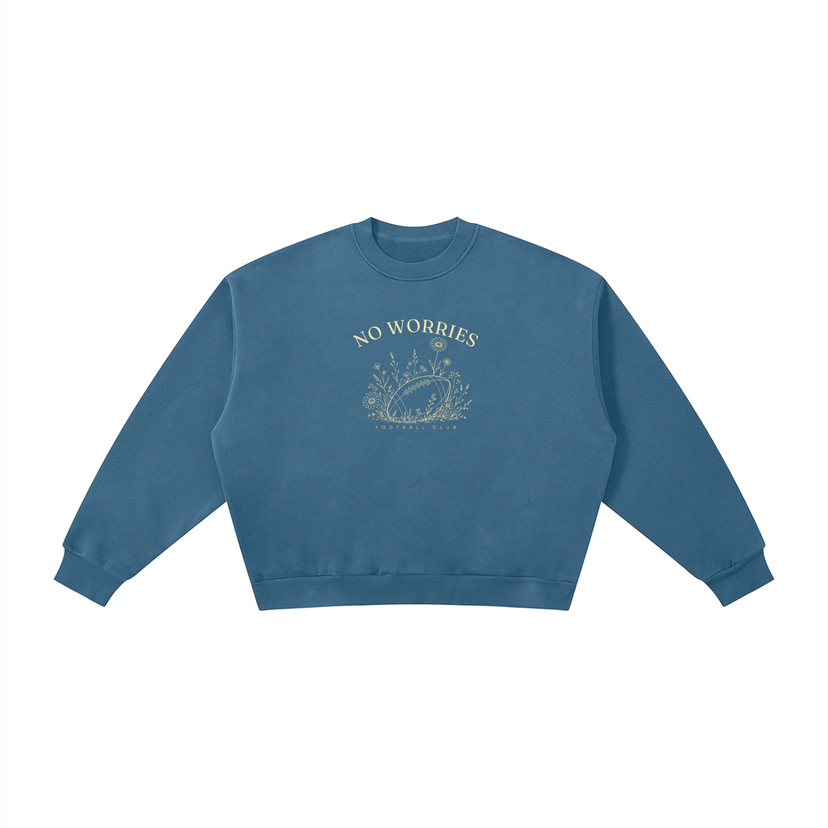 No Worries Football Club | Ladies’ Oversized Crewneck | Buttercream