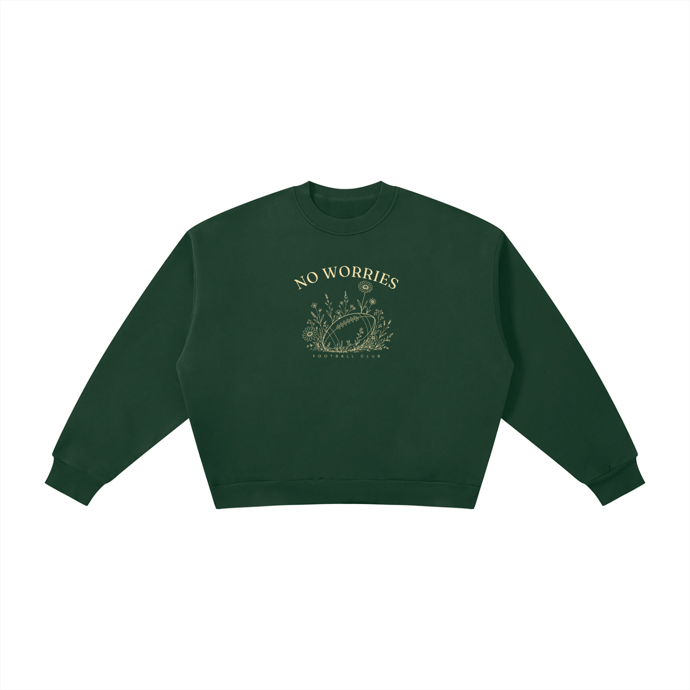 No Worries Football Club | Ladies Crewneck | Buttercream