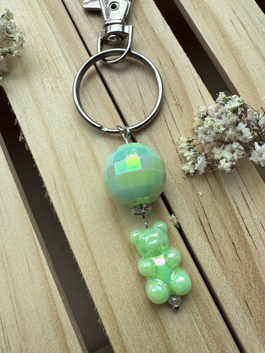 Disco Bear - Key Ring - Light Green