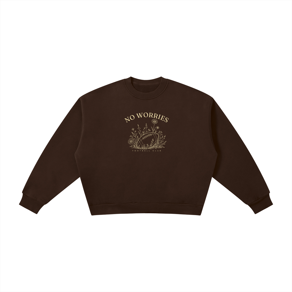 No Worries Football Club | Ladies’ Oversized Crewneck | Buttercream