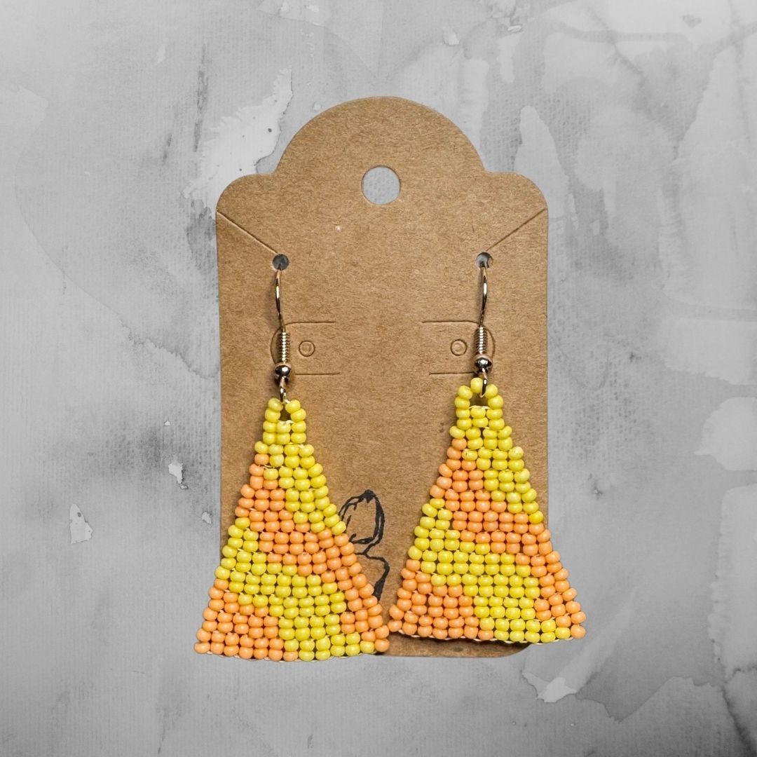 Wavy Earrings - Orange and Yellow