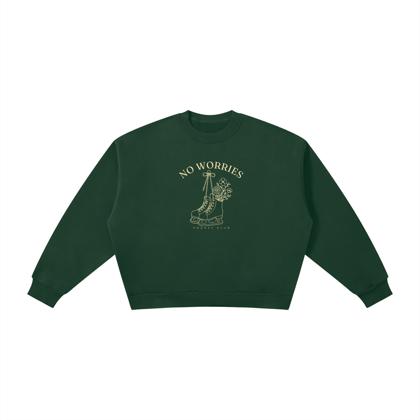 No Worries Hockey Club | Ladies Crewneck | Buttercream