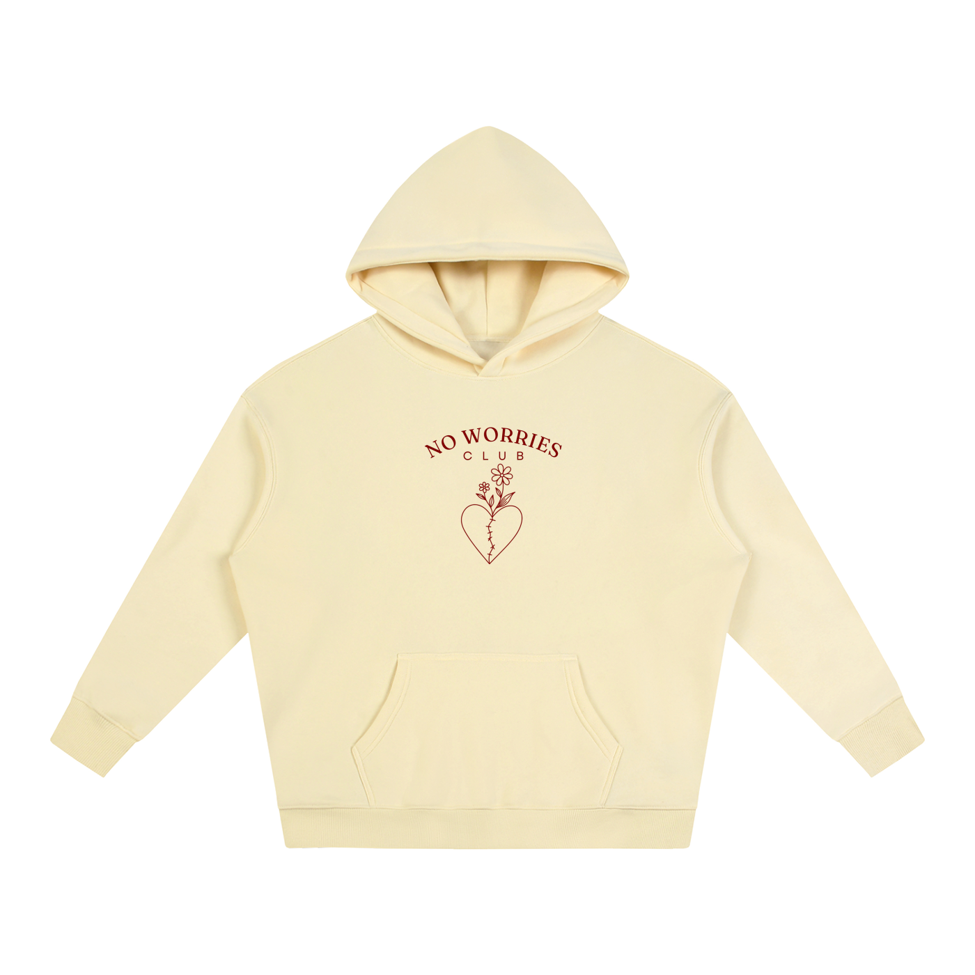 No Worries Club Hoodie - Cherry