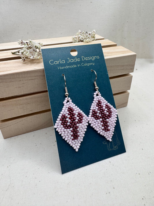 Cactus Earrings - Pink & Maroon