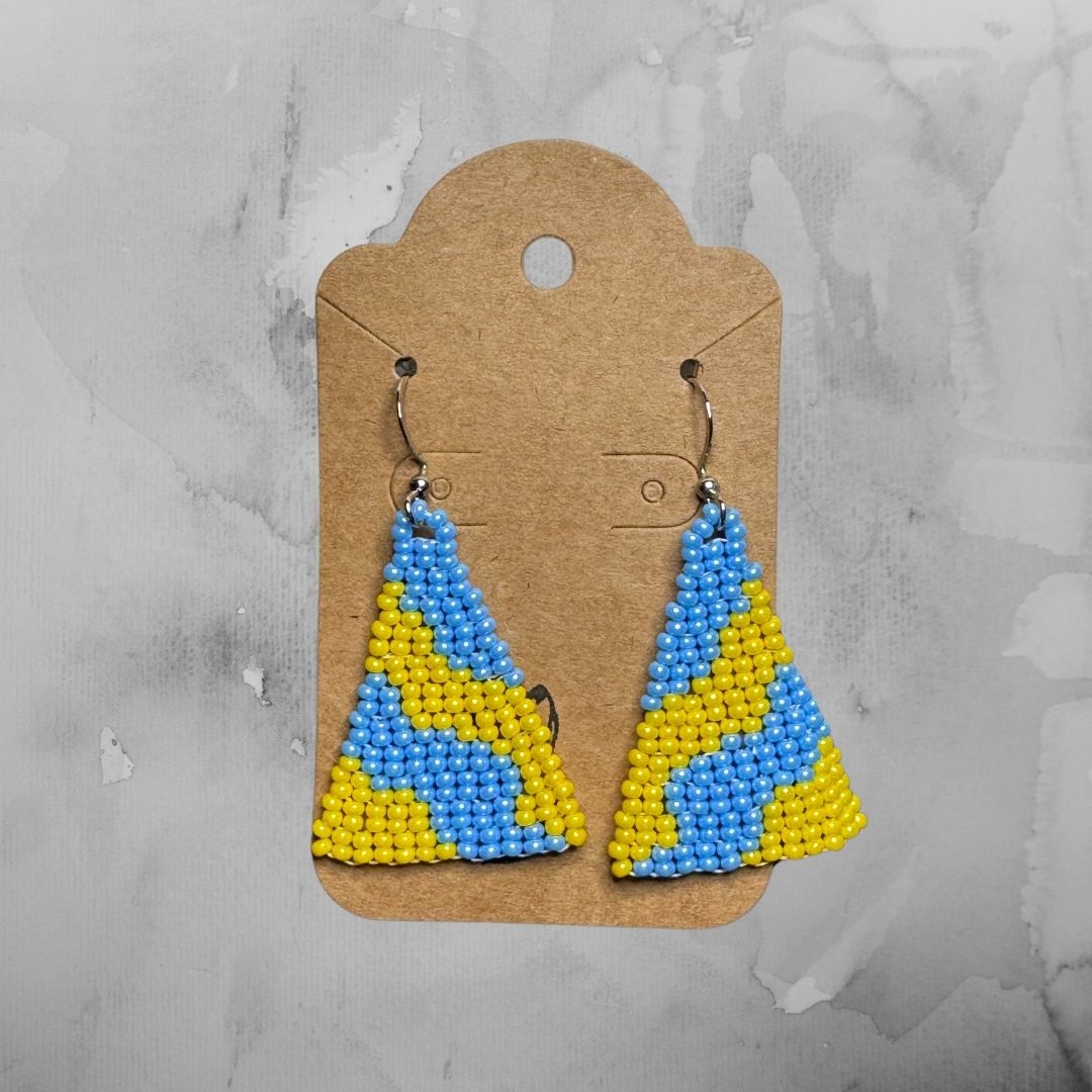 Wavy Earrings - Blue & Yellow