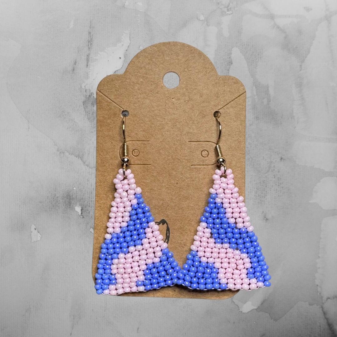 Wavy Earrings - Pink and Purple