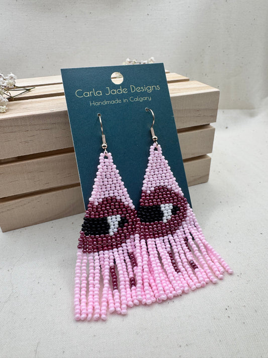 Vampire Earrings - Pink & Maroon