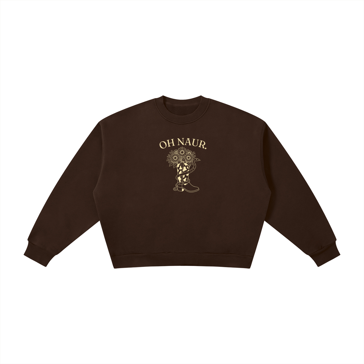 Oh Naur | Ladies’ Oversized Crewneck | Buttercream