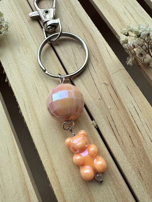 Disco Bear - Key Ring - Orange