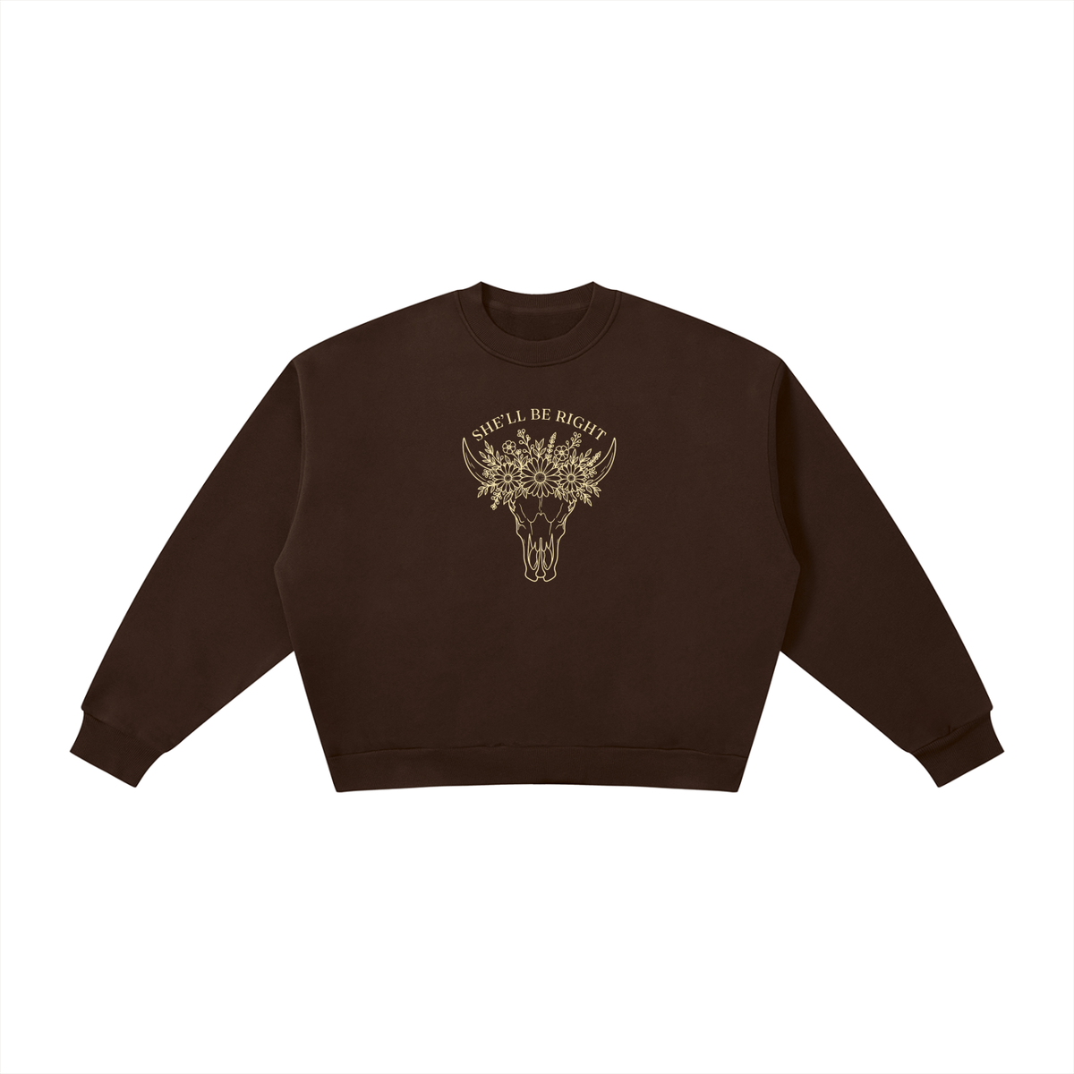 She’ll Be Right | Ladies’ Oversized Crewneck | Buttercream